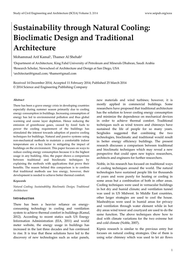 Sustainability through Natural Cooling